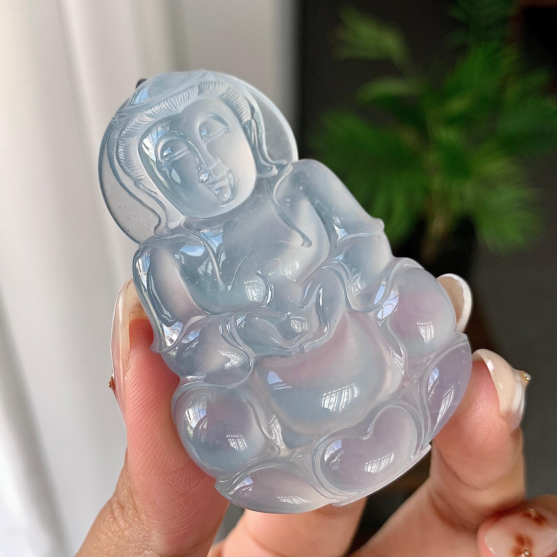 冰种无色观音挂件（yc246704）