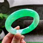 糯冰种阳绿平安镯（59mm）（yc254105）