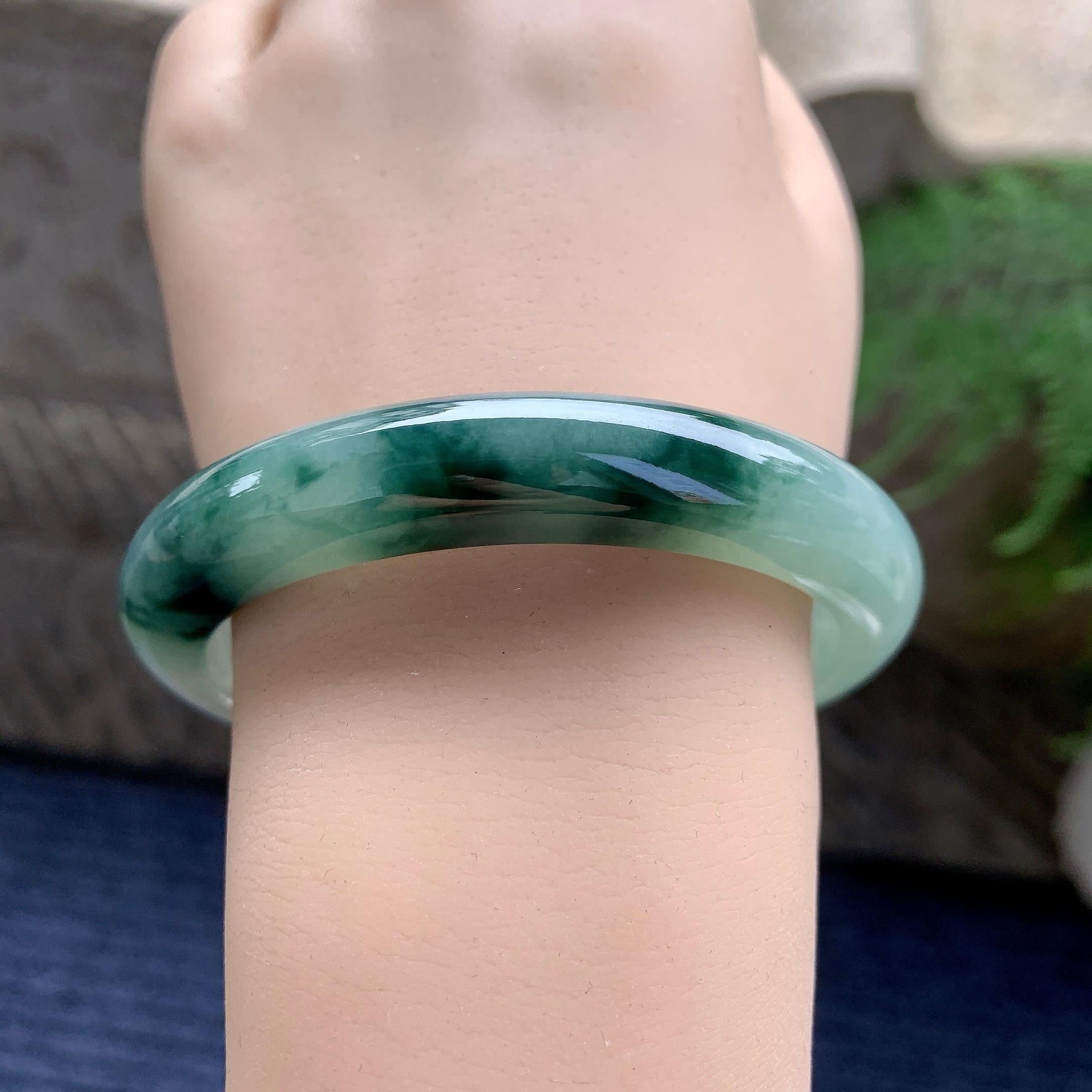 细糯种飘花平安镯（58.6mm）（yc297965）