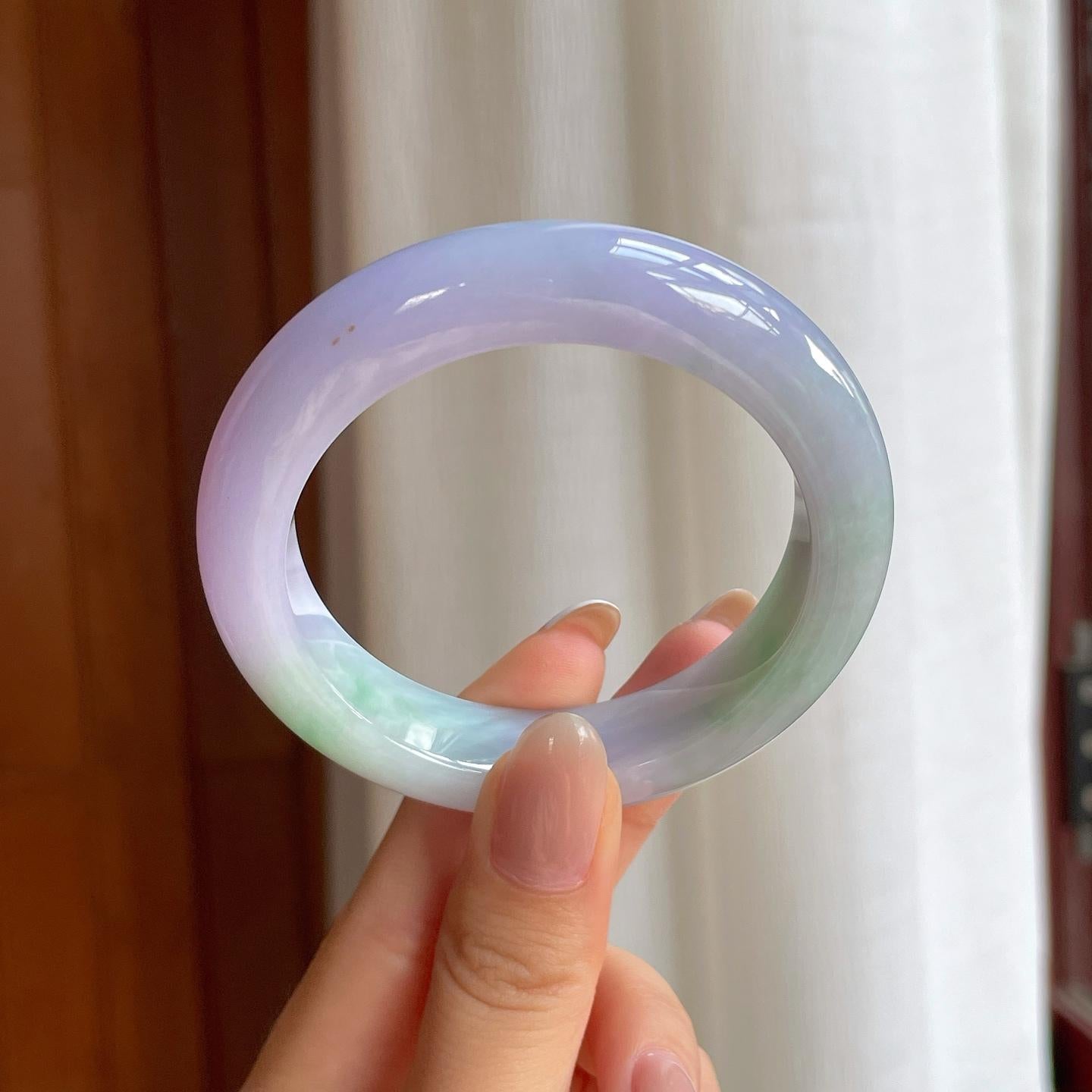 糯冰春带彩平安镯（53.4mm)（yc379986）