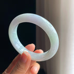糯冰带色翡翠平安镯(56mm)（yc348932）