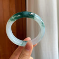 糯冰飘花翡翠平安镯（56.4mm)（yc313031）