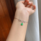 18k金钻镶冰种翡翠手链（yc257280）