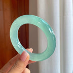 冰种晴底翡翠圆条手镯（55.4mm)（yc386436）