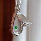 18k金镶冰种满绿翡翠如意（yc239344）