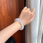 Vòng tay bình an vòng tròn chính băng chủng khởi quang xuân đới thái 54 vòng Ngọc phỉ thúy tự nhiên Myanmar hàng A (yc450801)