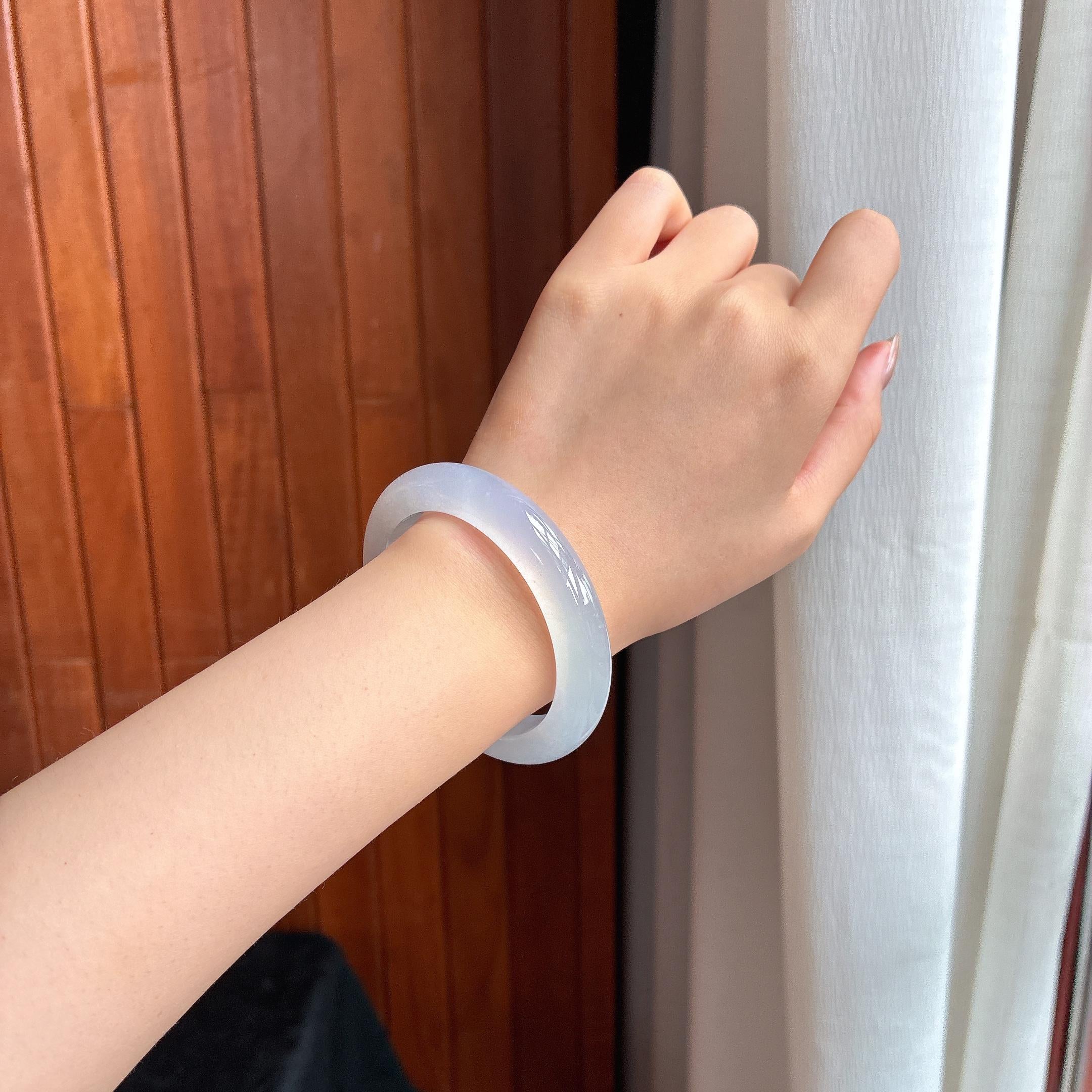 Vòng tay bình an vòng tròn chính băng chủng khởi quang xuân đới thái 54 vòng Ngọc phỉ thúy tự nhiên Myanmar hàng A (yc450801)