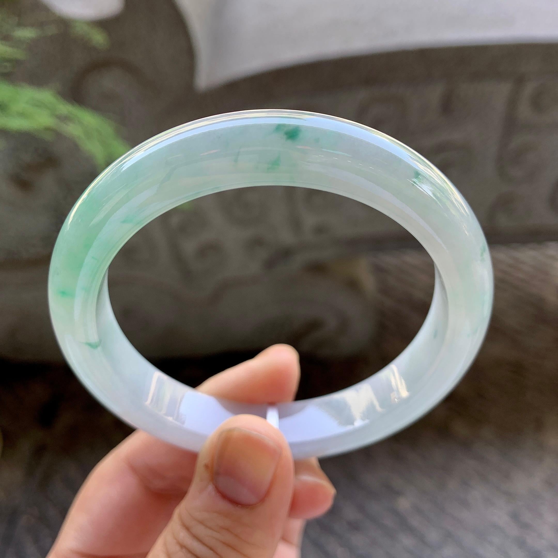细糯种飘花平安镯（59mm）（yc199579）