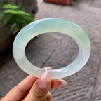 糯冰种淡晴底圆条手镯（57.3mm）（yc203705）