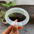 糯冰种淡晴底宽版轮胎手镯（57.3mm）（yc246618）