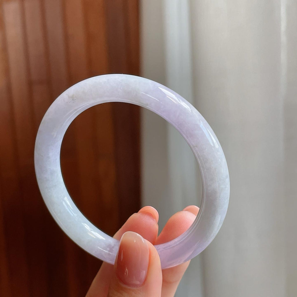 糯冰紫罗兰翡翠圆条手镯（52mm)（yc320885）