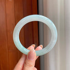 糯冰飘花翡翠圆条手镯（56.7mm)（yc374045）