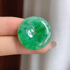 糯冰带色翡翠平安扣（yc240427）