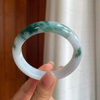 糯冰飘花翡翠平安镯(57.8mm)（yc414421）
