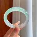 冰玻种带色翡翠平安镯（54mm）（yc312837）