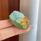 糯冰晴底带黄翡翡翠貔貅（yc269023）