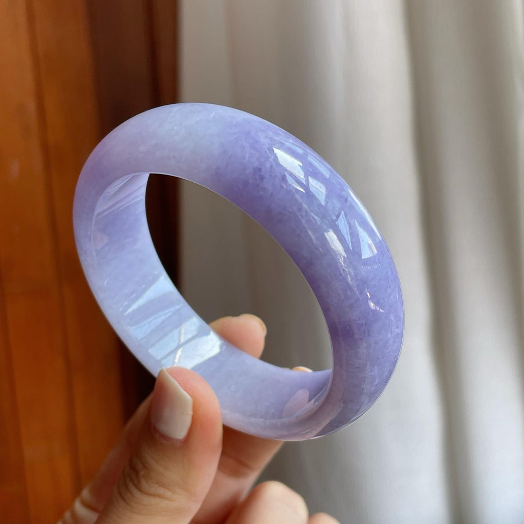 糯冰紫罗兰宽版翡翠平安镯（56.5mm）（yc254959）