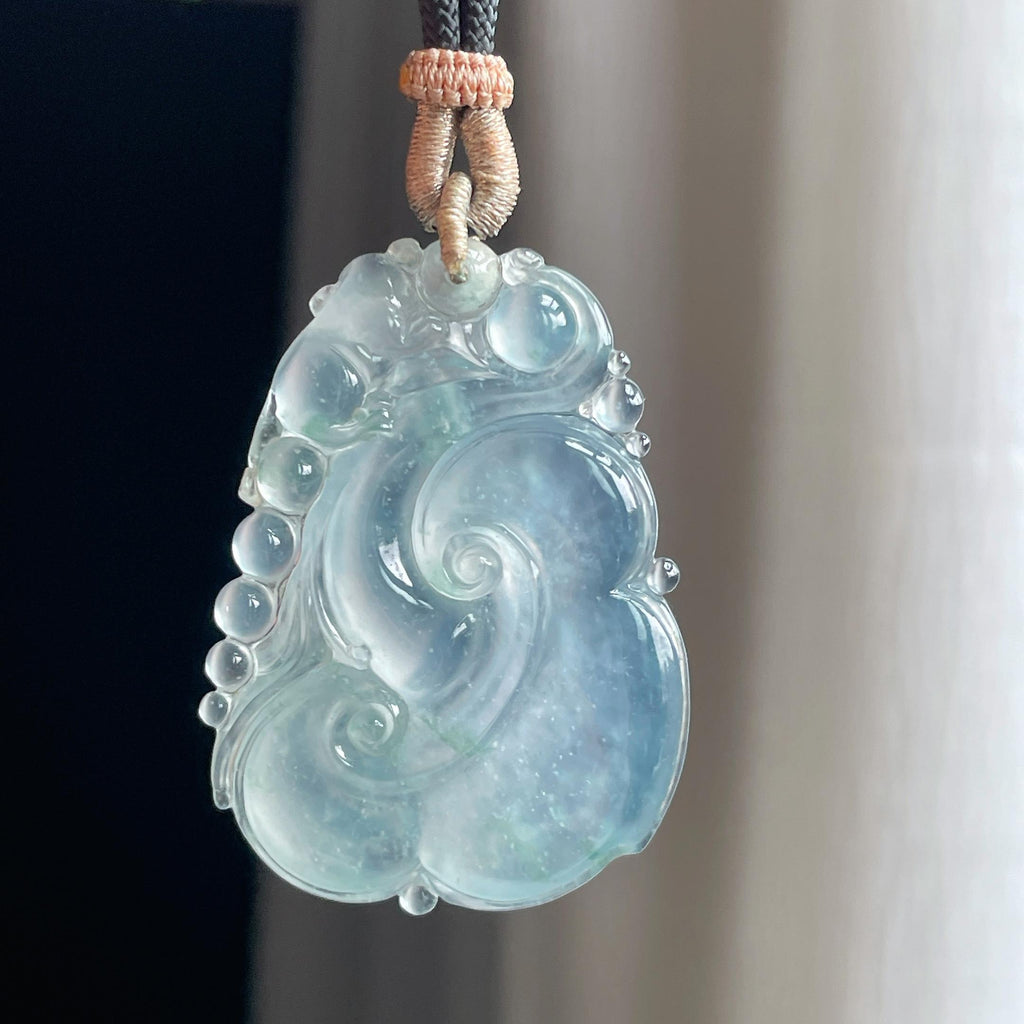 冰玻种飘花翡翠如意（yc417235）