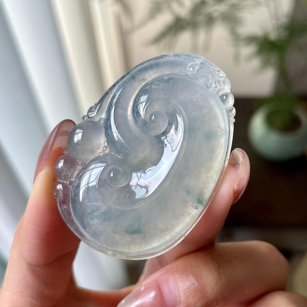 糯冰种飘花如意挂件（yc305718）