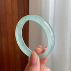 冰种晴底飘花翡翠平安镯（53.8mm)（yc363407）