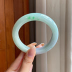 糯种带色翡翠平安镯（60.2mm)（yc406289）