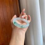 冰种飘花翡翠平安镯（56mm）（yc279300）