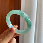 冰种飘花翡翠平安镯（56.7mm）（yc278717）