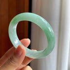 糯冰果绿翡翠平安镯（53mm）（yc343363）