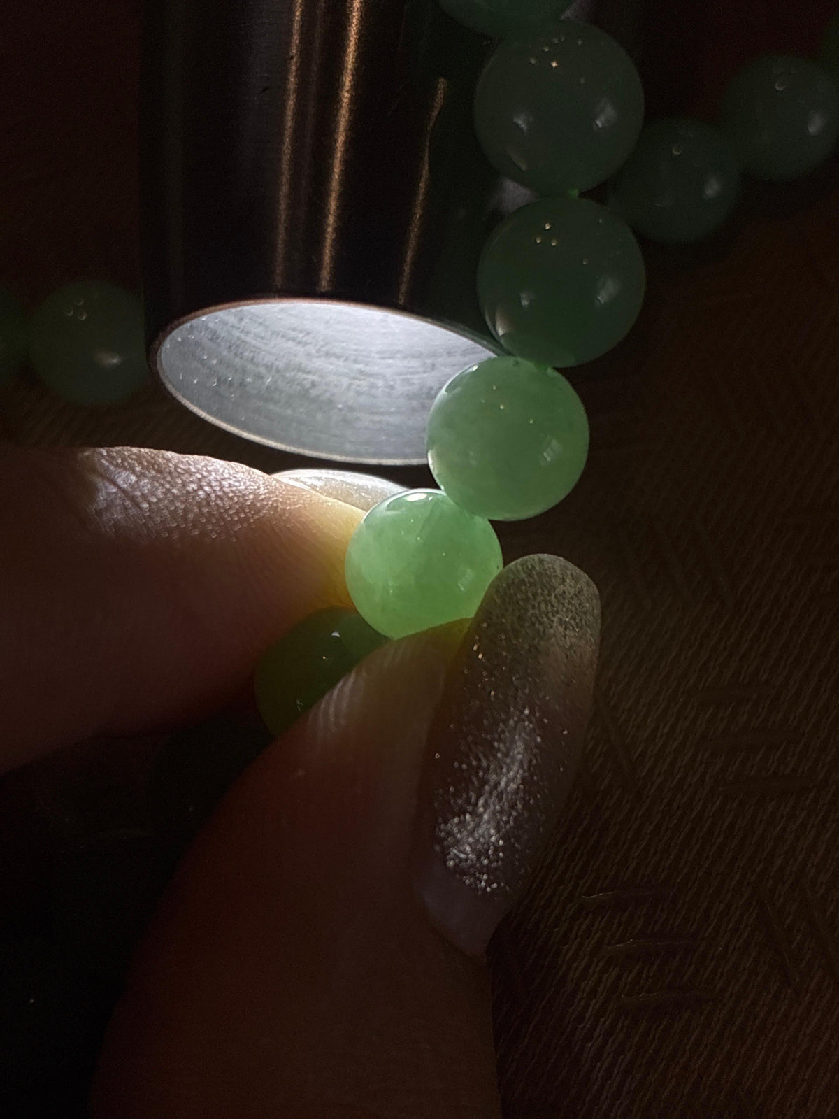 糯冰晴绿珠串项链（yc766108）