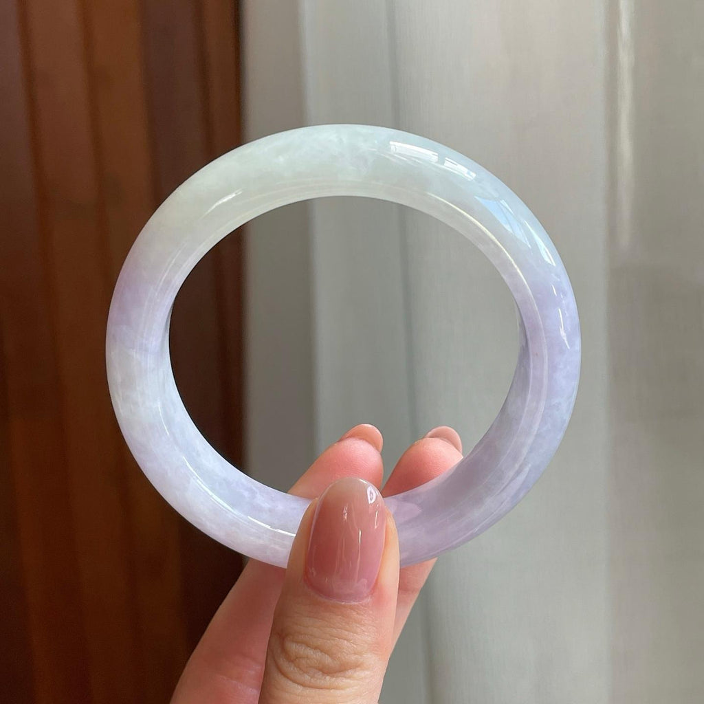 糯冰淡春底带色平安镯（54.7mm)（yc320783）
