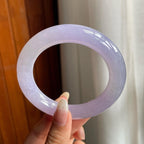 冰种紫罗兰圆条翡翠手镯（57.5mm）（yc221886）