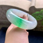 糯冰种飘绿宽版轮胎手镯（59mm）（yc252994）