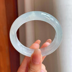 冰种白月光翡翠平安镯（51.7mm)（yc362702）