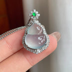 18k金镶冰种淡底色翡翠葫芦（yc239367）