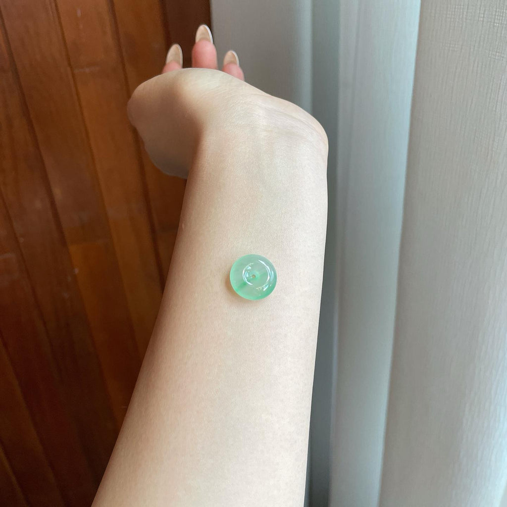 冰种飘花翡翠平安扣（yc265158）