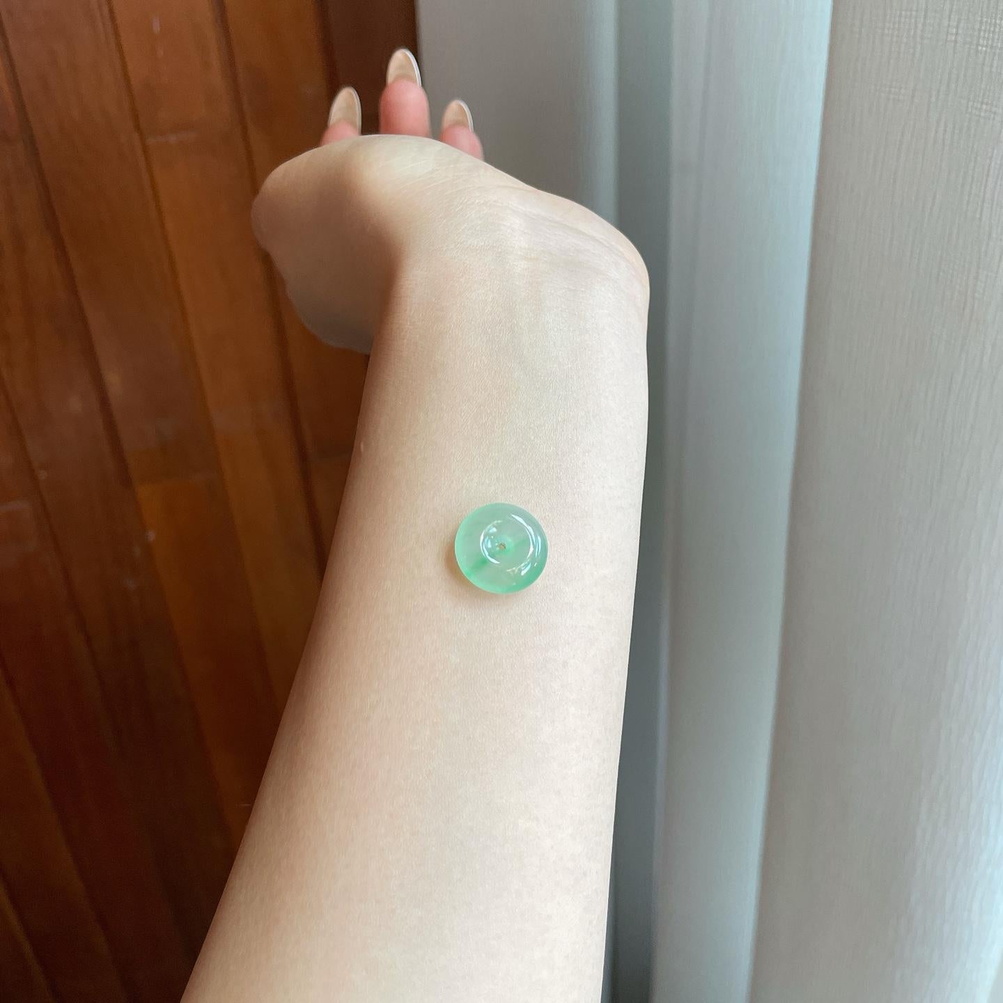 冰种飘花翡翠平安扣（yc265158）