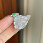 18k金钻镶冰种无色翡翠佛公（yc269021）