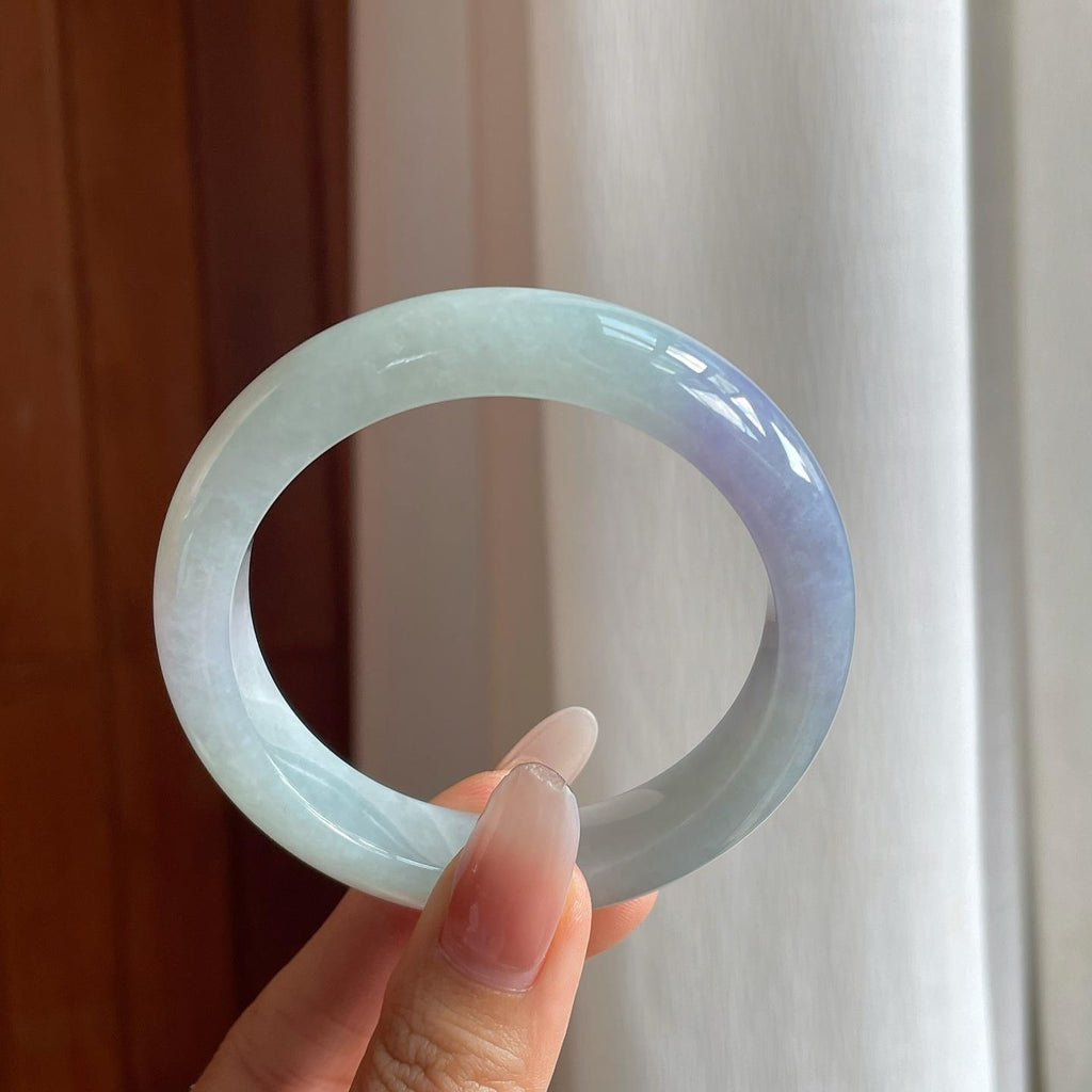 糯冰晴底紫罗兰翡翠平安镯（55.5mm）（yc266550）