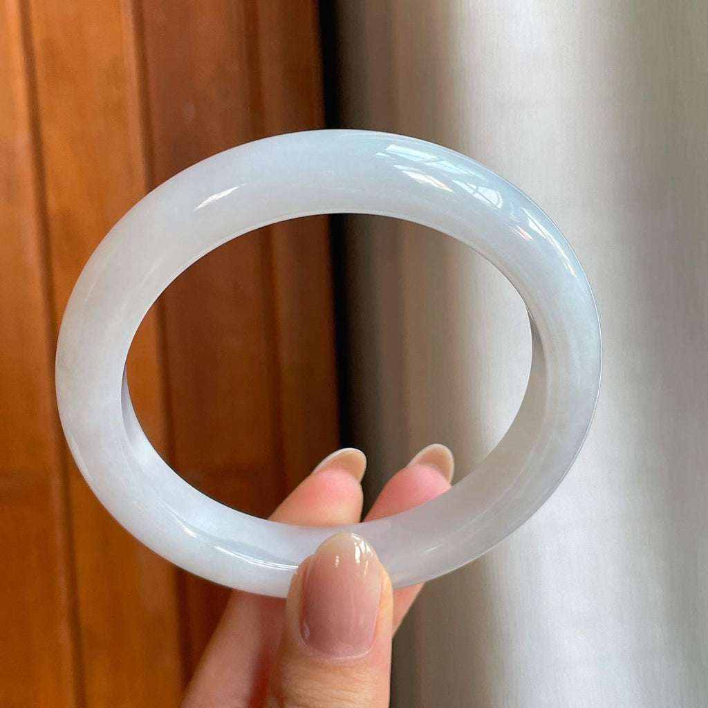 糯冰白月光翡翠平安镯（59.2mm)（yc373303）
