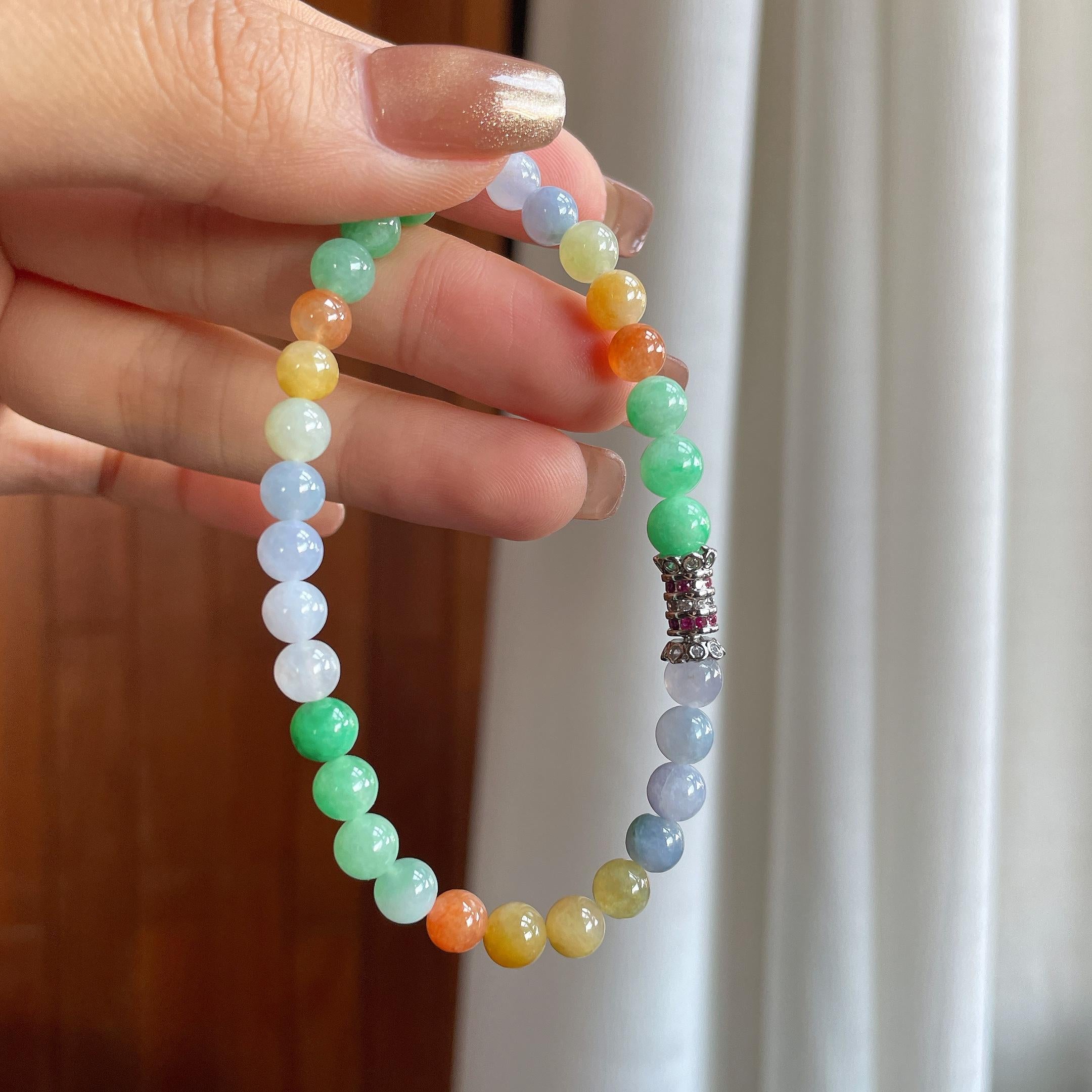 糯冰多宝翡翠珠串手串（yc363632）