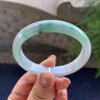 细糯种飘蓝花贵妃手镯 57.2圈口 天然缅甸A货翡翠（yc347572）