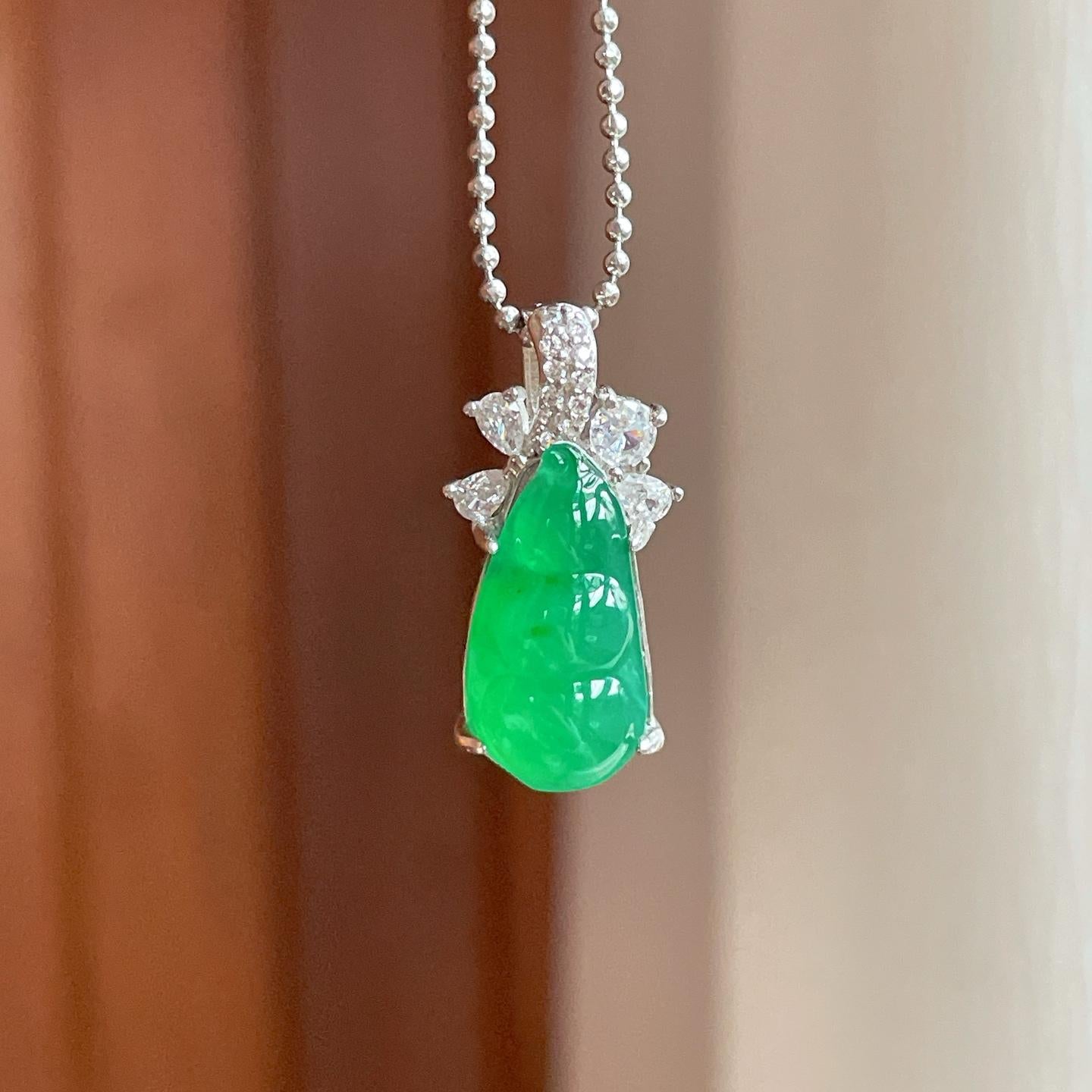 S925银镶冰种满绿翡翠豆子（yc352467）