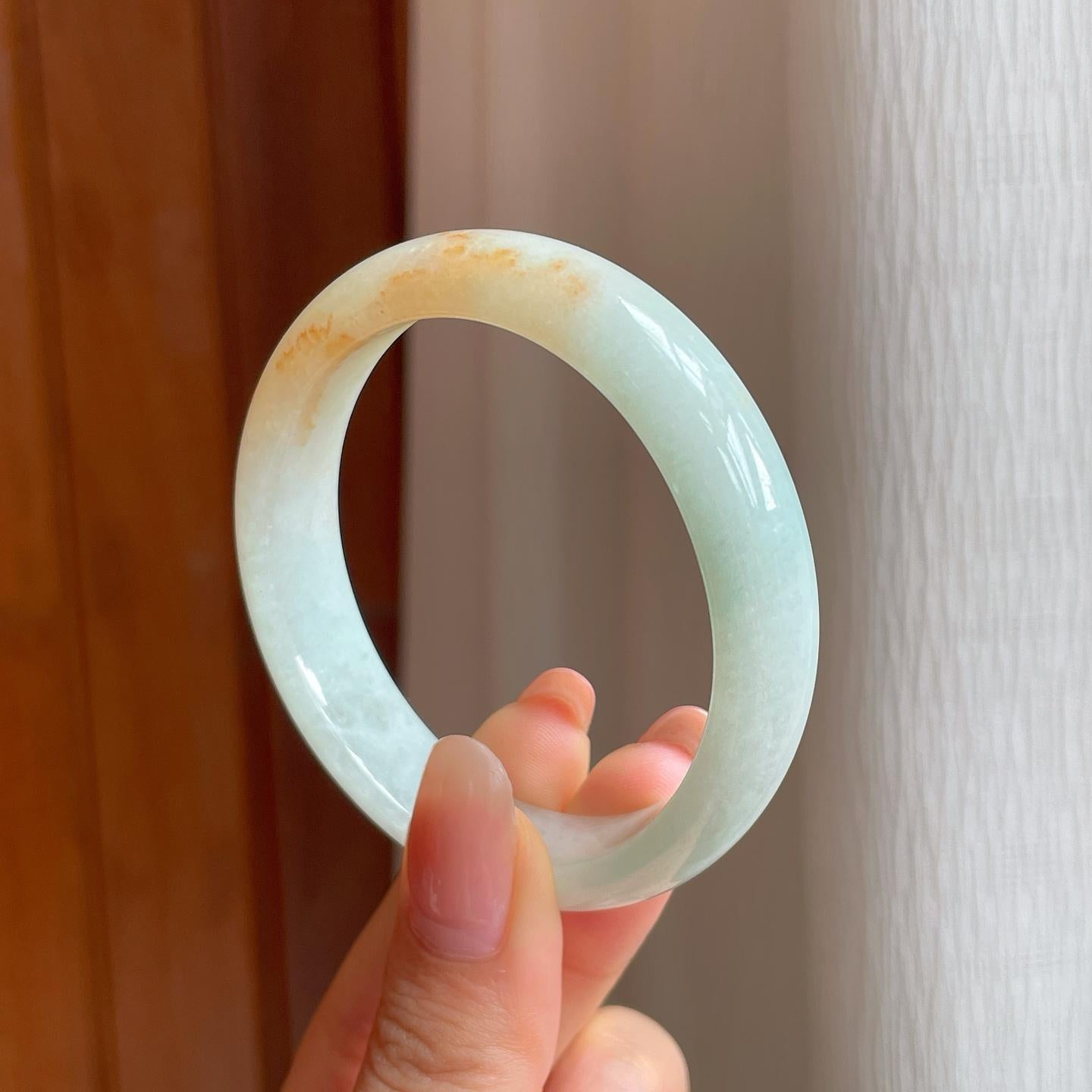 糯冰黄翡翡翠贵妃镯（53.4mm)（yc350478）