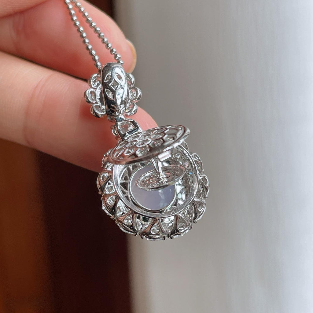 18k金镶冰种紫罗兰翡翠蛋面（yc251062）