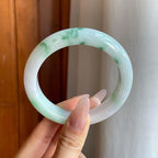 细糯冰飘花翡翠平安镯（58.7mm）（yc277417）