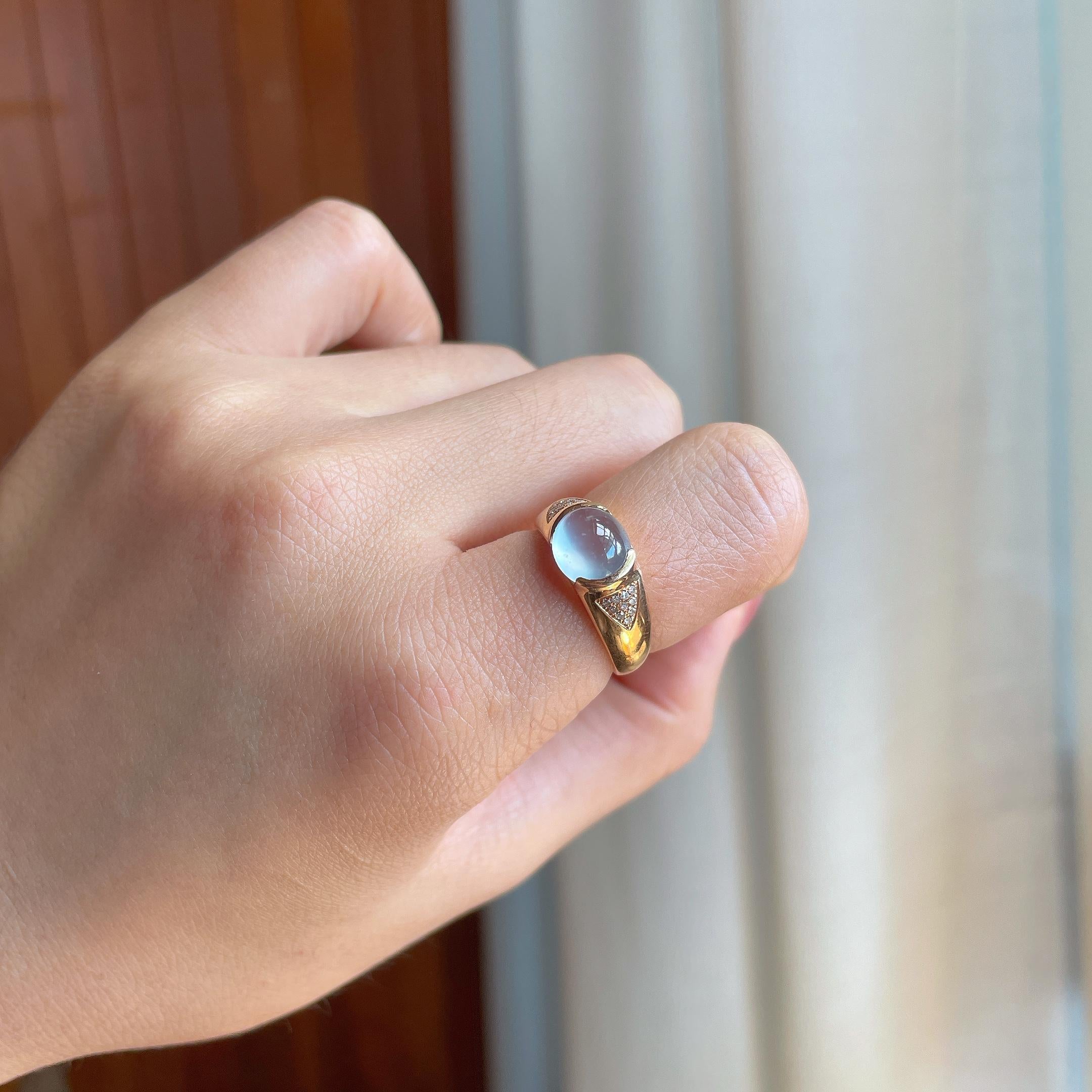 18k 金镶冰玻种无色翡翠戒指（yc314011）