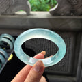 高冰种起光晴底雪花棉正圈平安镯 54圈 天然缅甸A货翡翠（yc454013）