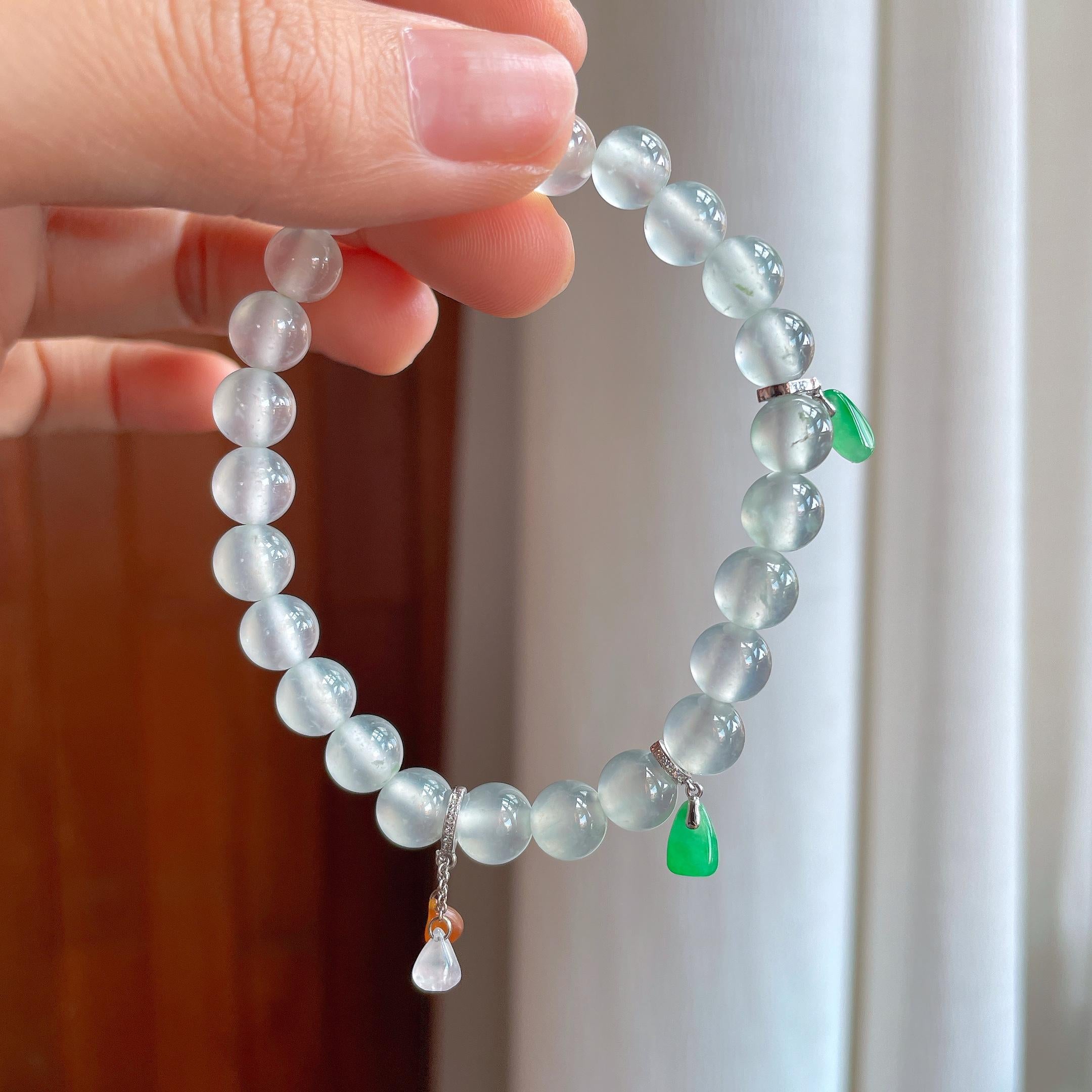 冰玻种无色珠串手串（yc358354）