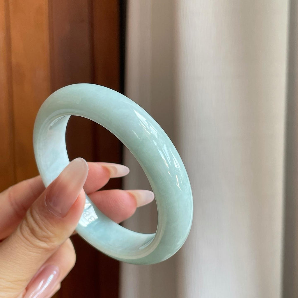 糯冰晴底翡翠平安镯（54.4mm）（yc282584）