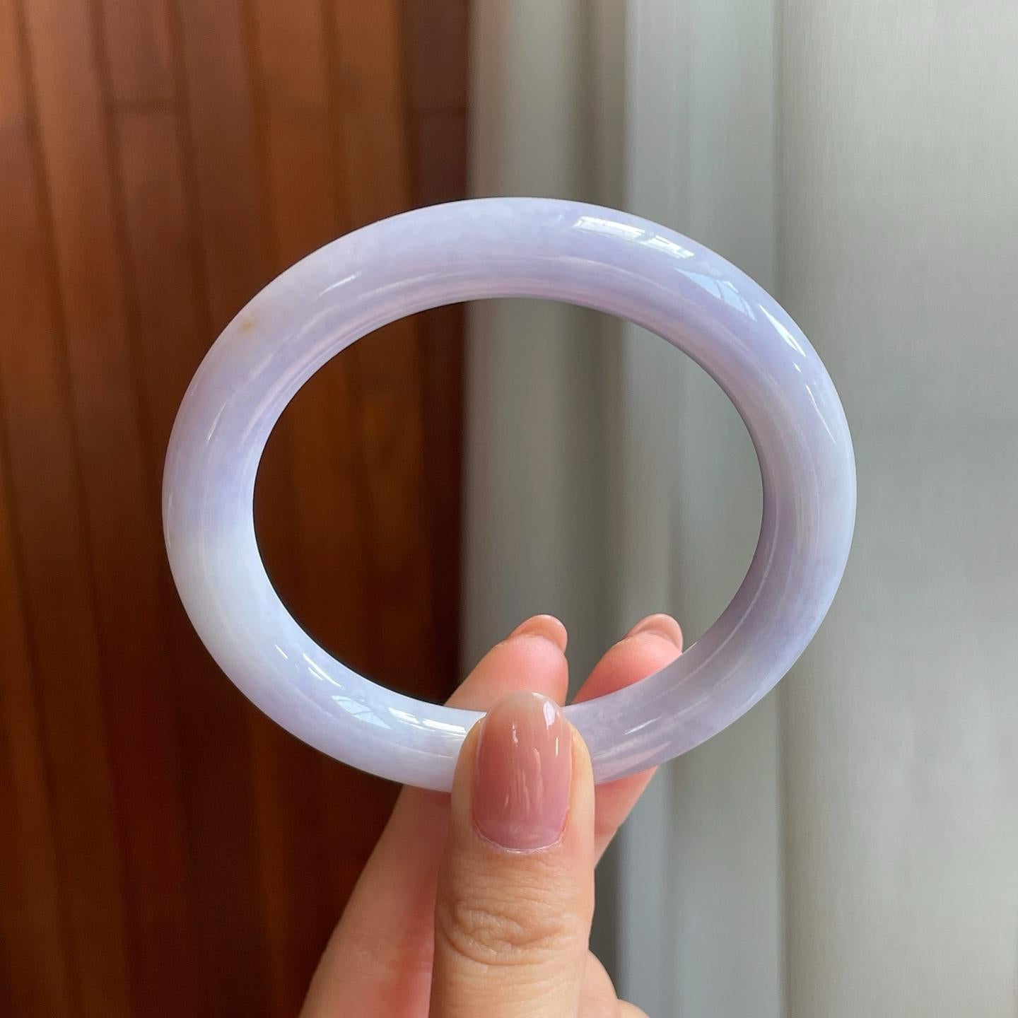 糯冰紫罗兰翡翠圆条手镯（56.5mm)（yc323239）